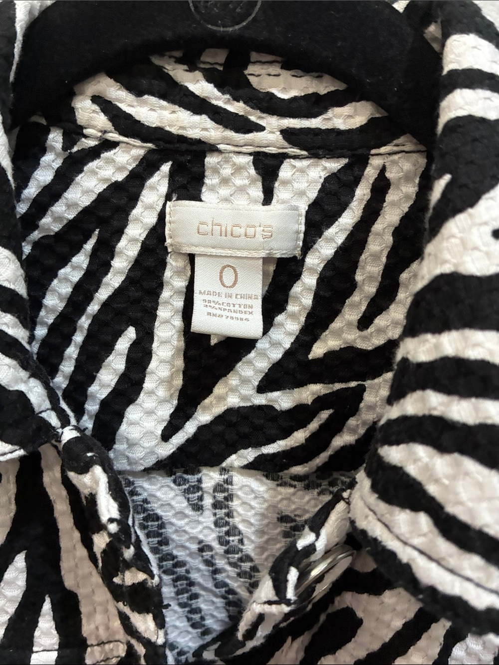 Chico's Black & White Zebra Print Jacket - Picture 3 of 7